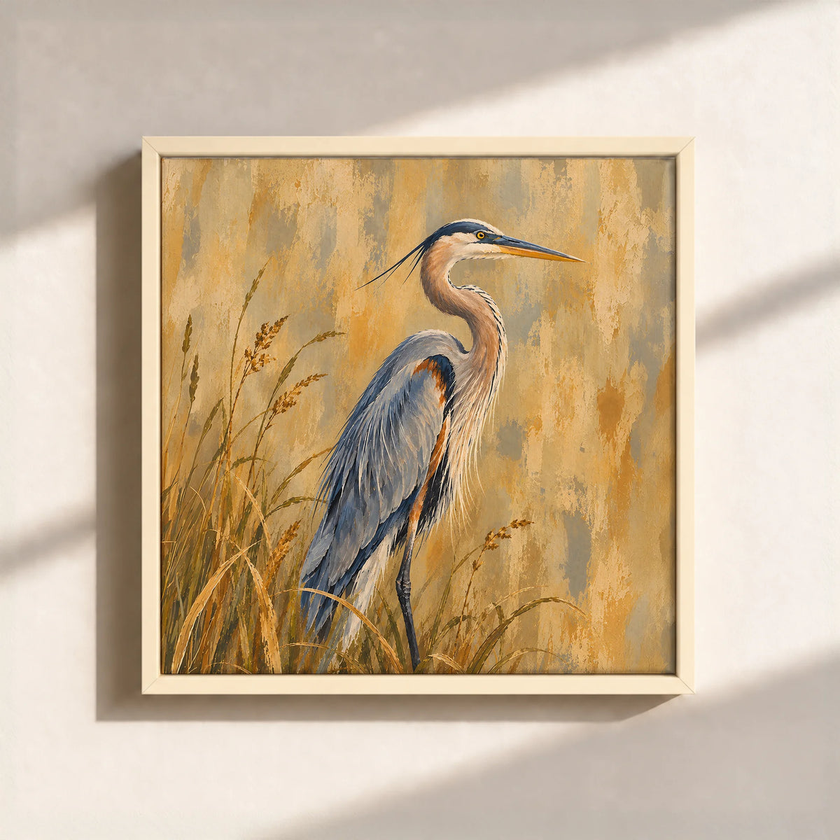 The Great Blue Heron Framed Canvas Print