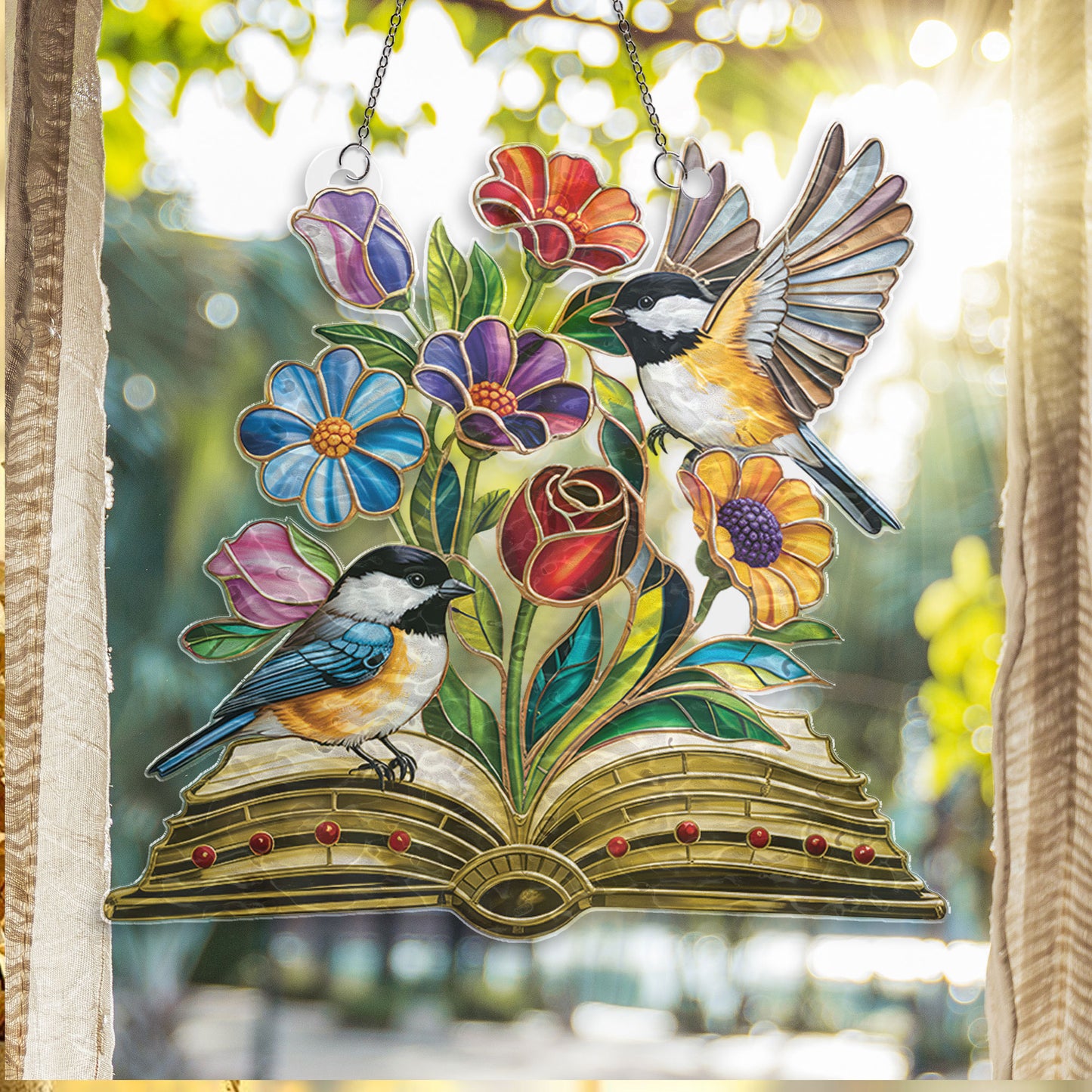 Chickadee's Magic Book Suncatcher