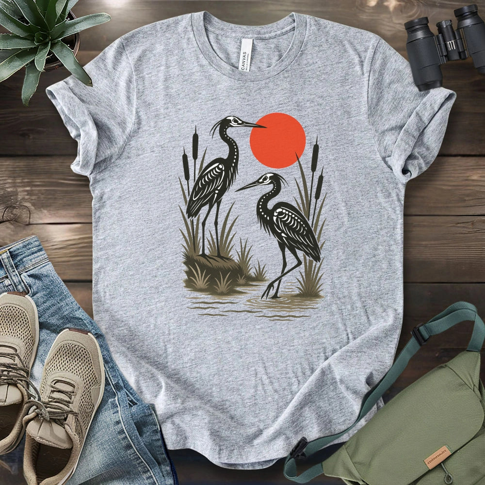 Twin Ghost Herons T-shirt