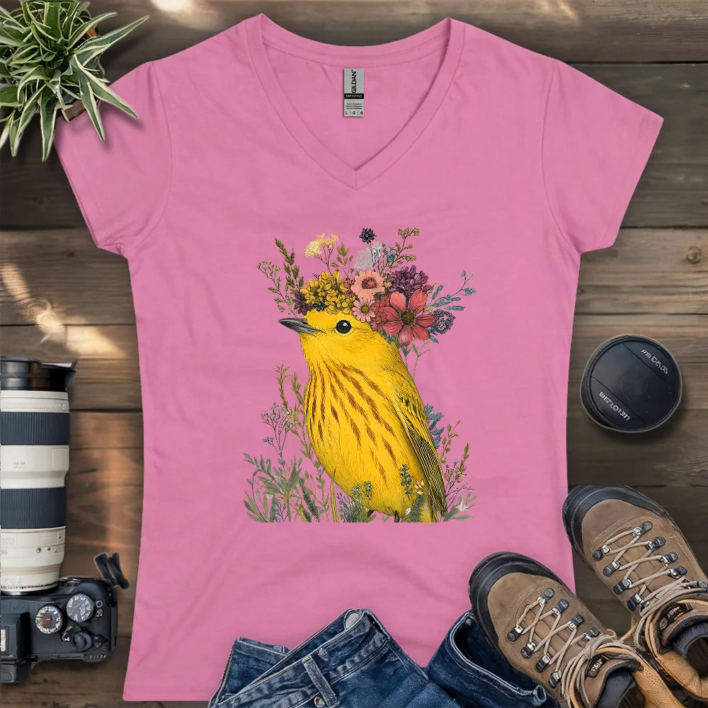 Fairy Warbler Lady V-neck