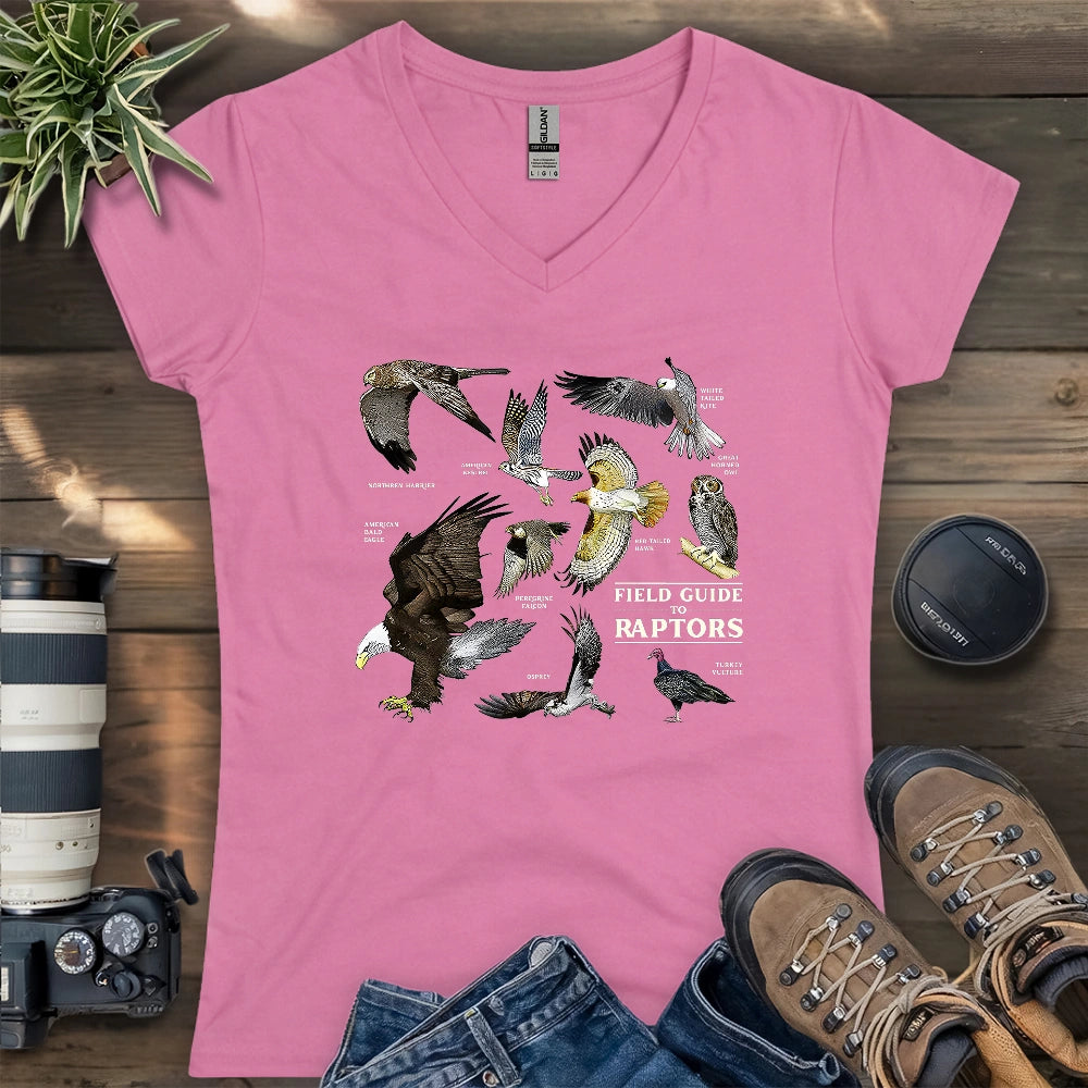 Field Guide To Raptors Lady V-neck