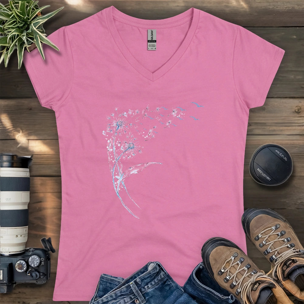 Floral Migration Lady V-neck