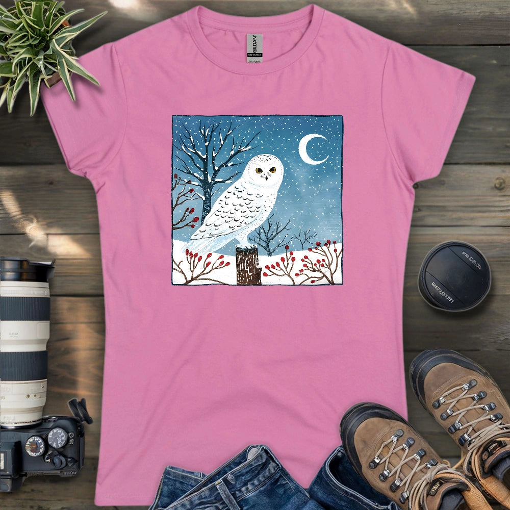 Snowy Owl at Midnight Women's T-shirt