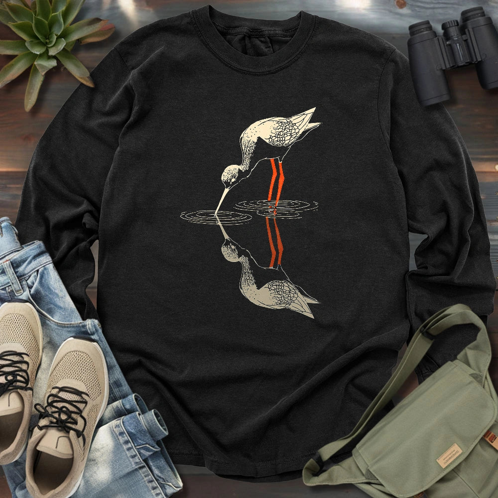 Black-necked Stilt Shadow Long Sleeve T-shirt