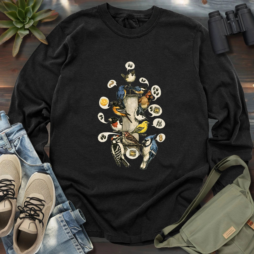 Busy Morning At Feeder Long Sleeve T-shirt