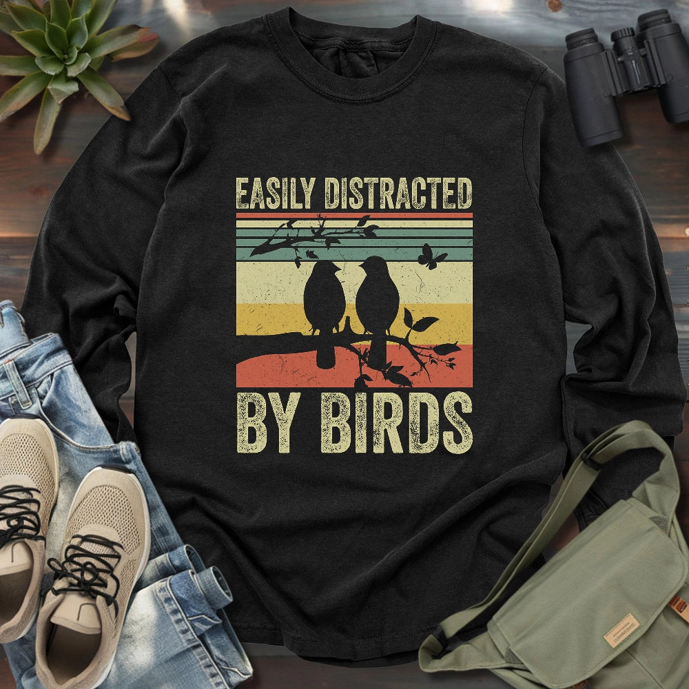 Easily Distracted By Bird Long Sleeve T-shirt