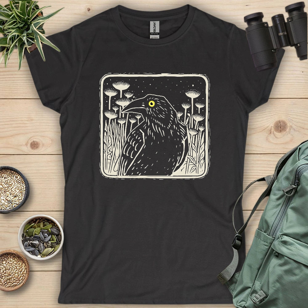Floral Crow Silhouette Women's T-shirt