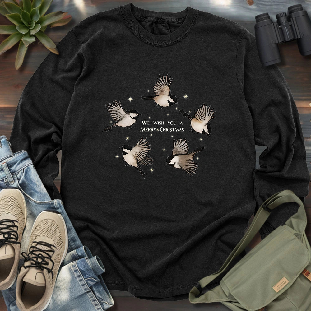 Merry Christmas Chickadee Long Sleeve T-shirt