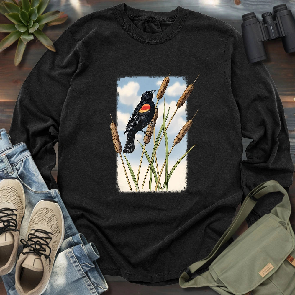 Morning On Cattail Field Long Sleeve T-shirt