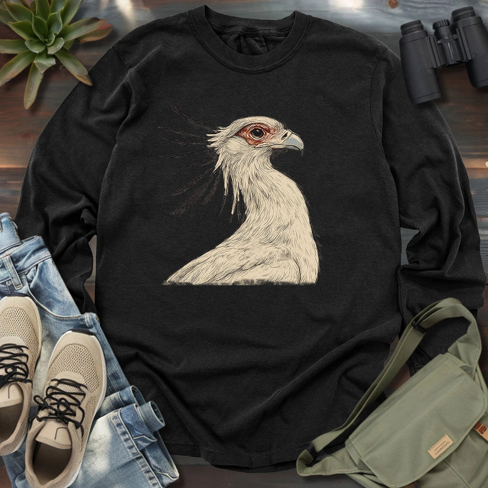 Secretary Bird Sketch Long Sleeve T-shirt