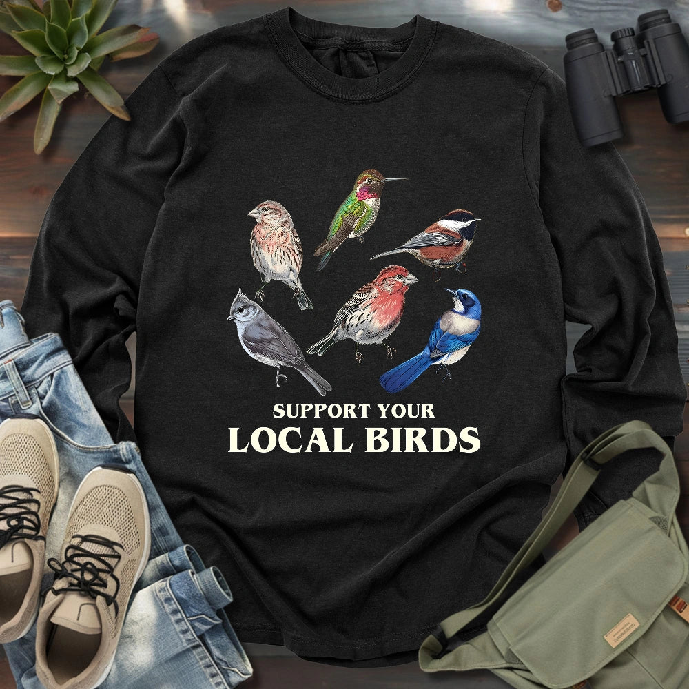 Support California Backyard Birds Long Sleeve T-shirt
