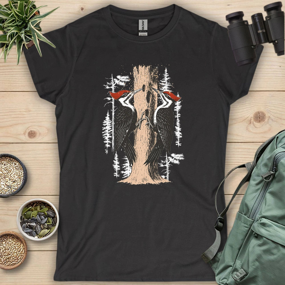 Twin Woodpeckers Drumming Women's T-shirt