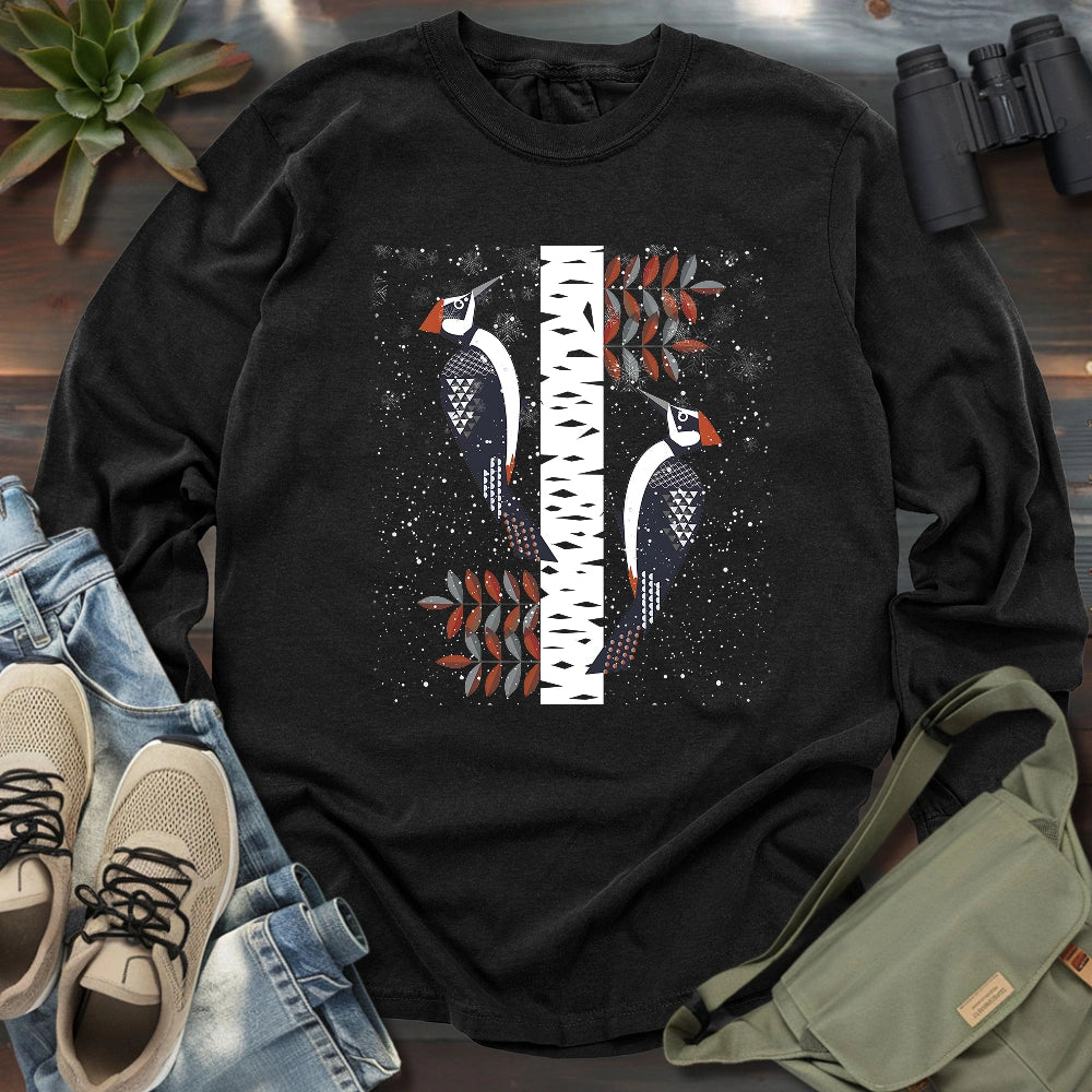 Winter Woodpeckers Long Sleeve T-shirt