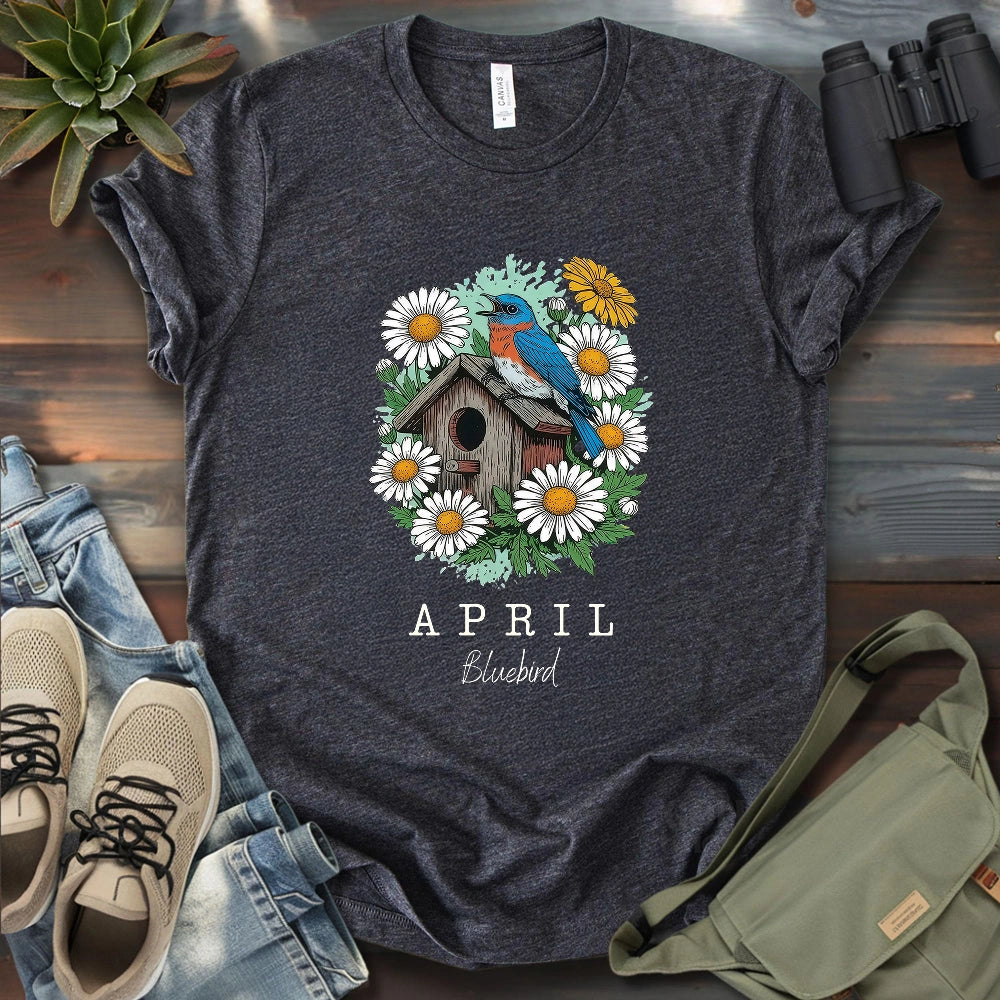 April Bluebird & Bird House T-shirt