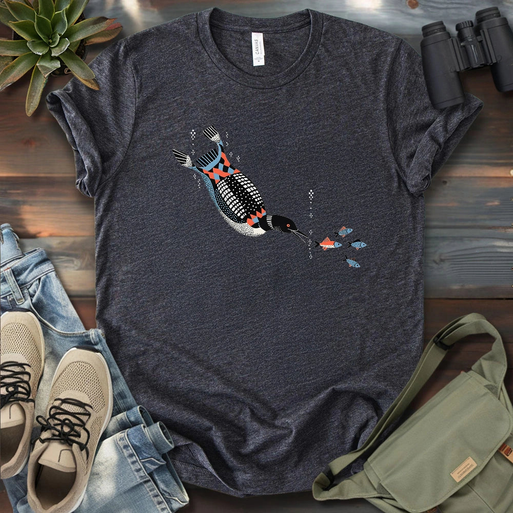 Geometric Loon On The Hunt T-shirt