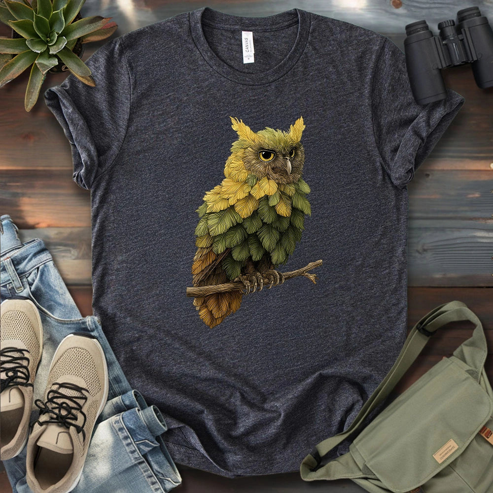 Owl Made By Leaves T-shirt