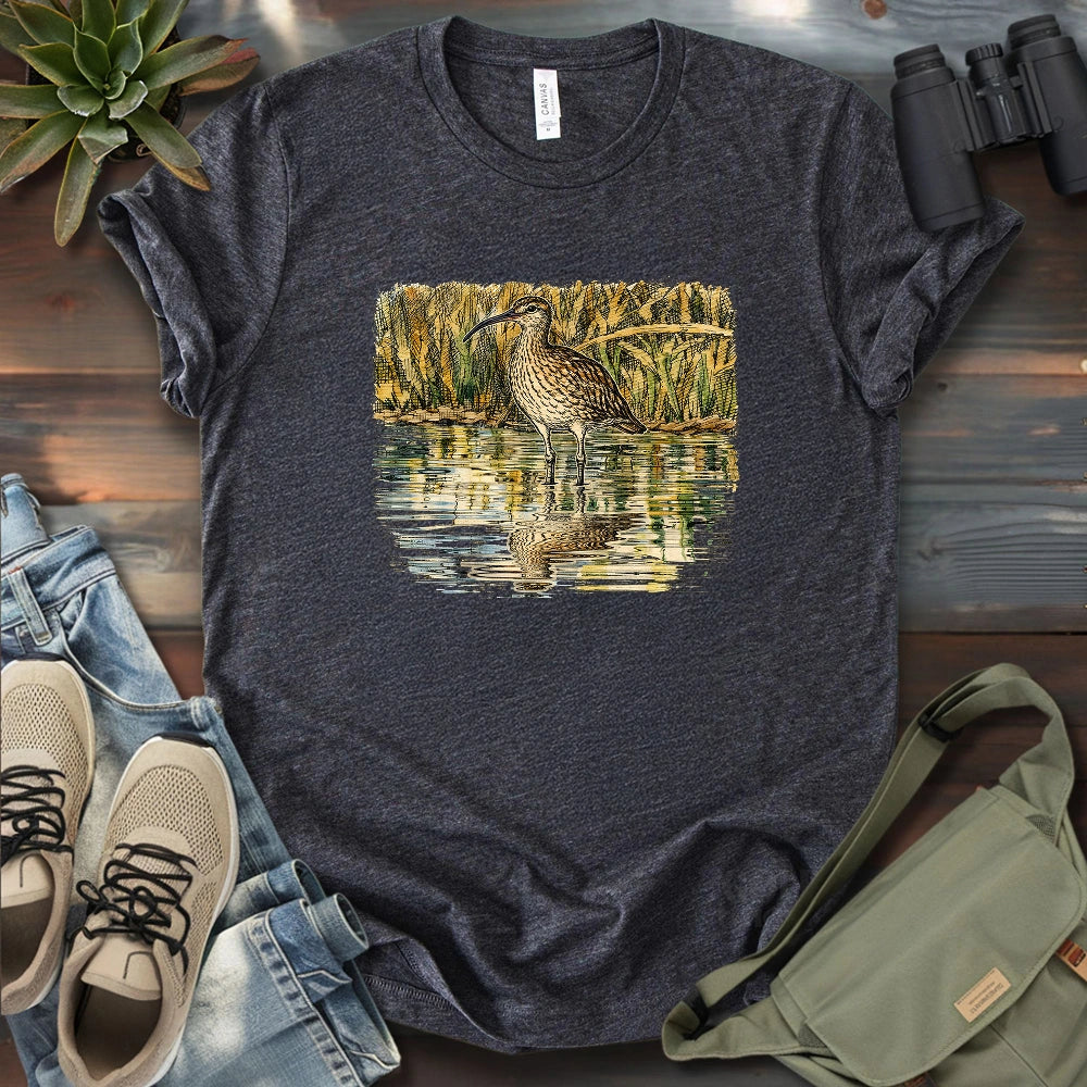 Whimbrel Shadow On Water T-shirt