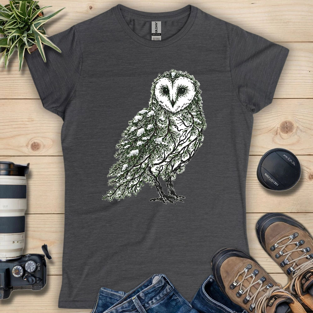 Barn Owl Made By Leaves Women's T-shirt