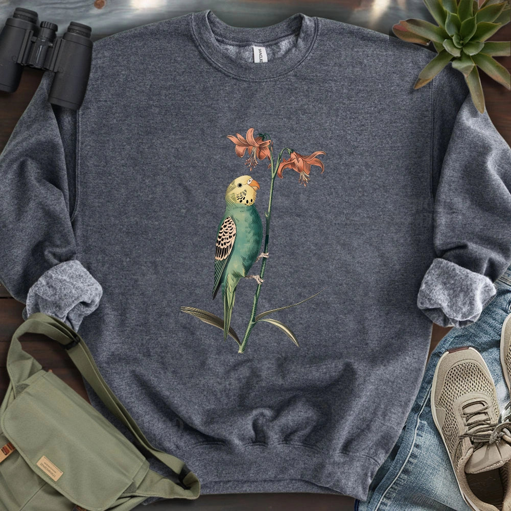 Budgerigar And Lily Sweatshirt
