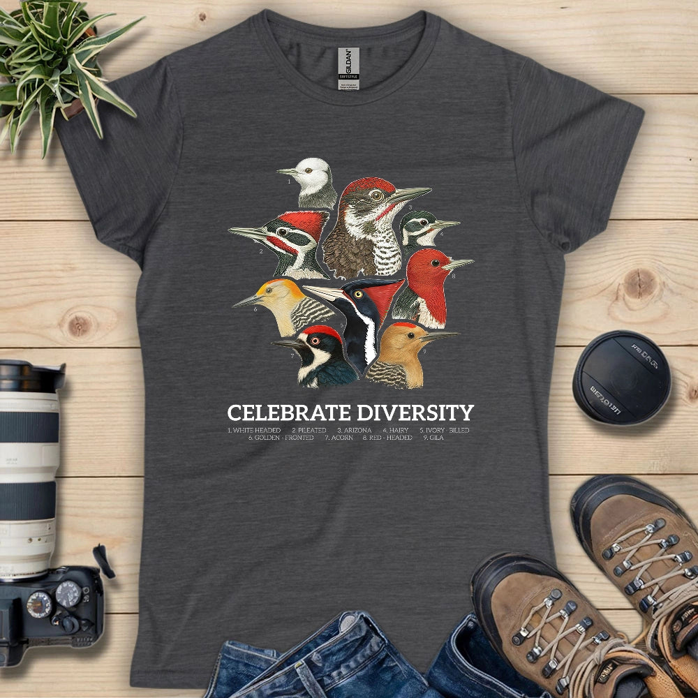 Celebrate Diversity Of Woodpeckers Women's T-shirt