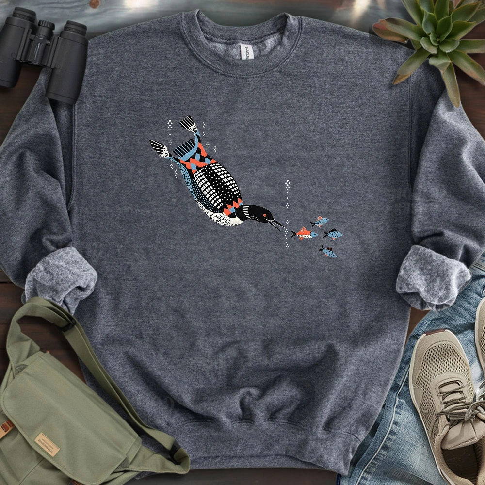 Geometric Loon On The Hunt Sweatshirt
