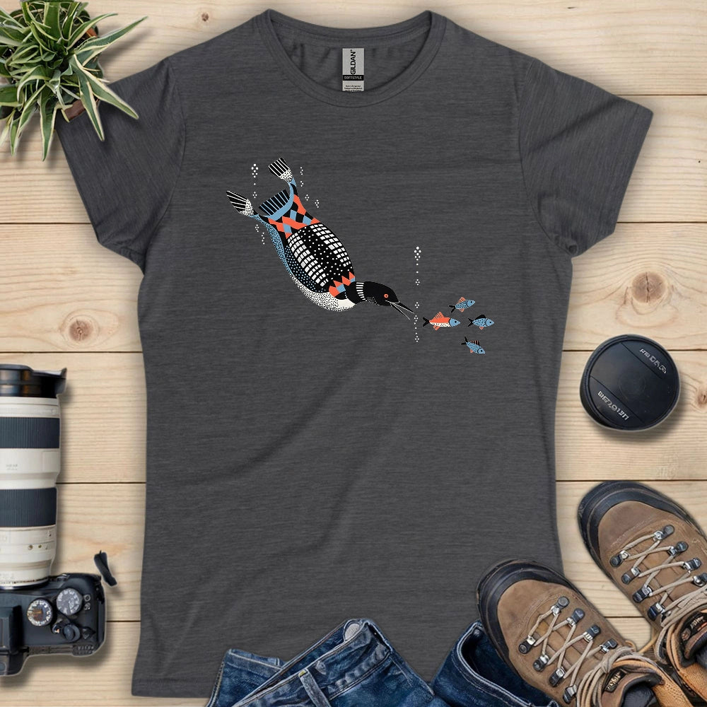 Geometric Loon On The Hunt Women's T-shirt