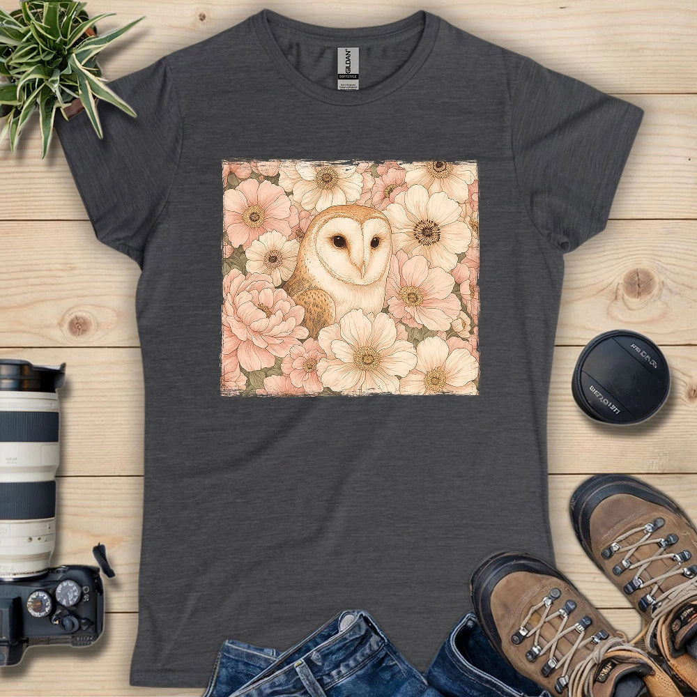 Owl In Flower Field Women's T-shirt