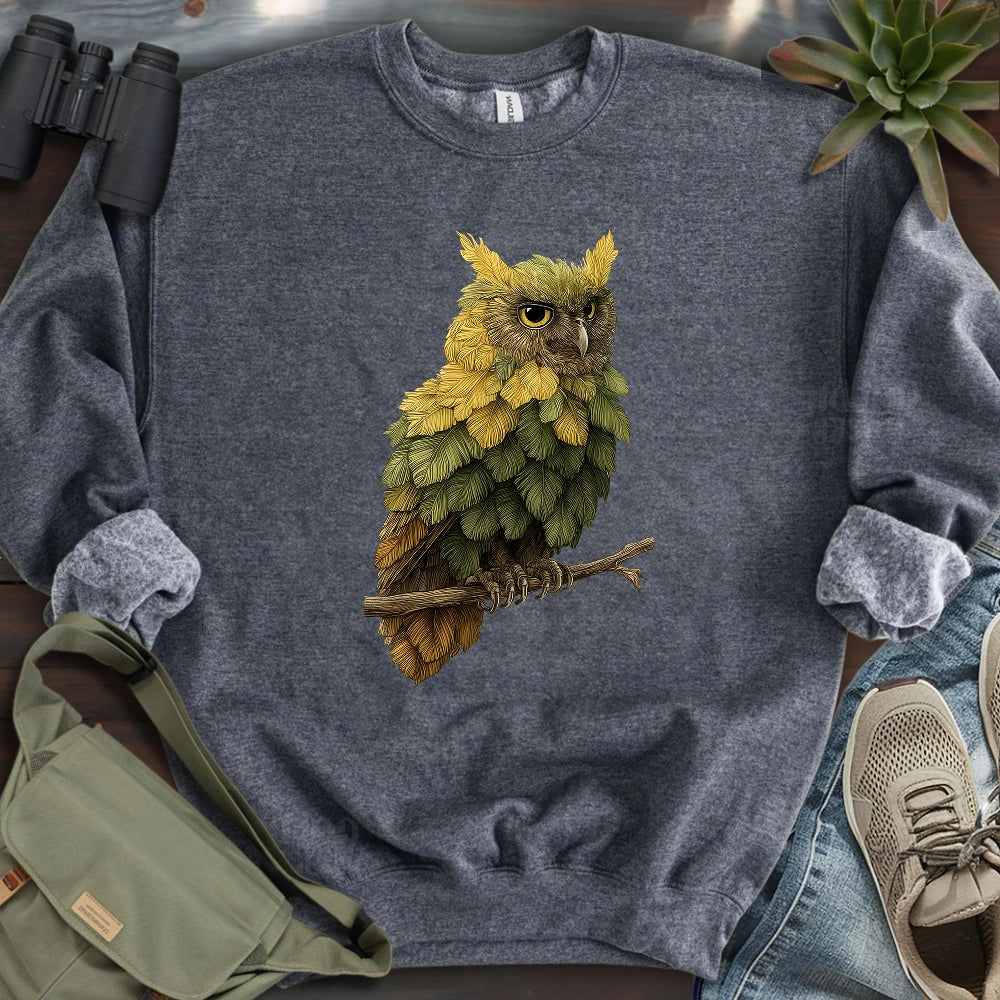Owl Made By Leaves Sweatshirt