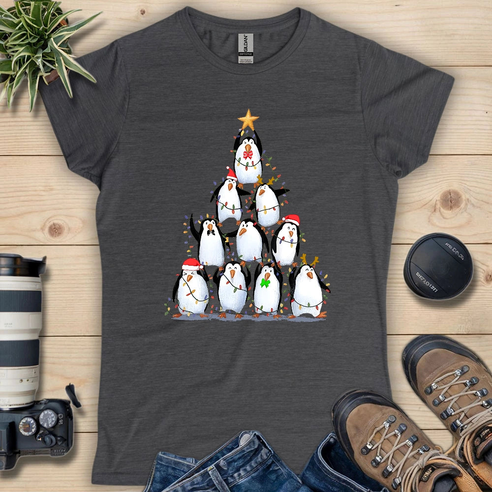Penguin Christmas Tree Women's T-shirt