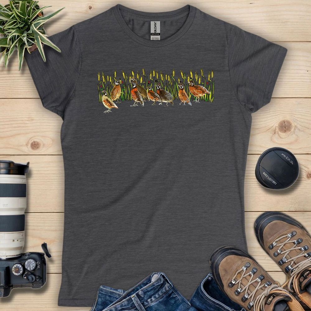Quails At Wheat Field Women's T-shirt