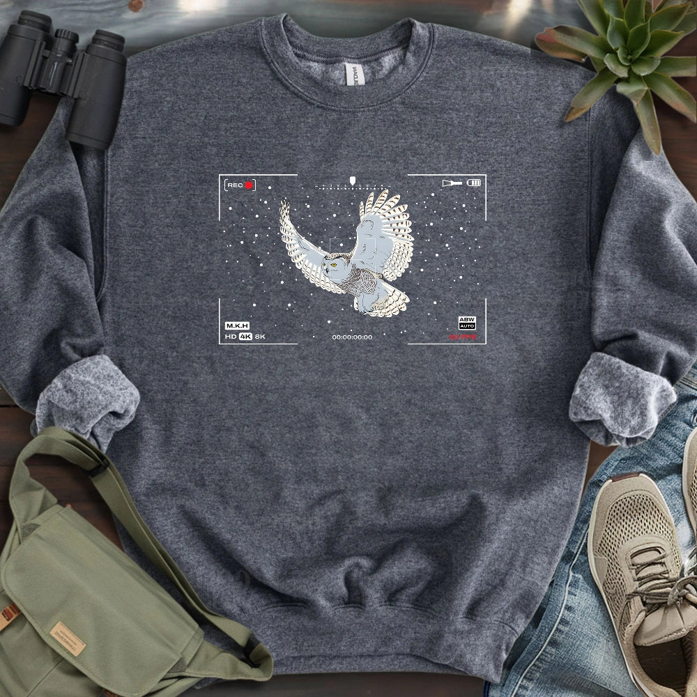 Snowy Owl In Snow Sweatshirt