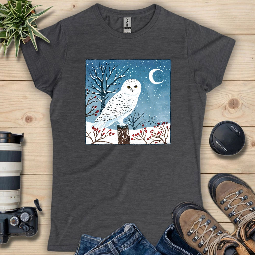 Snowy Owl at Midnight Women's T-shirt