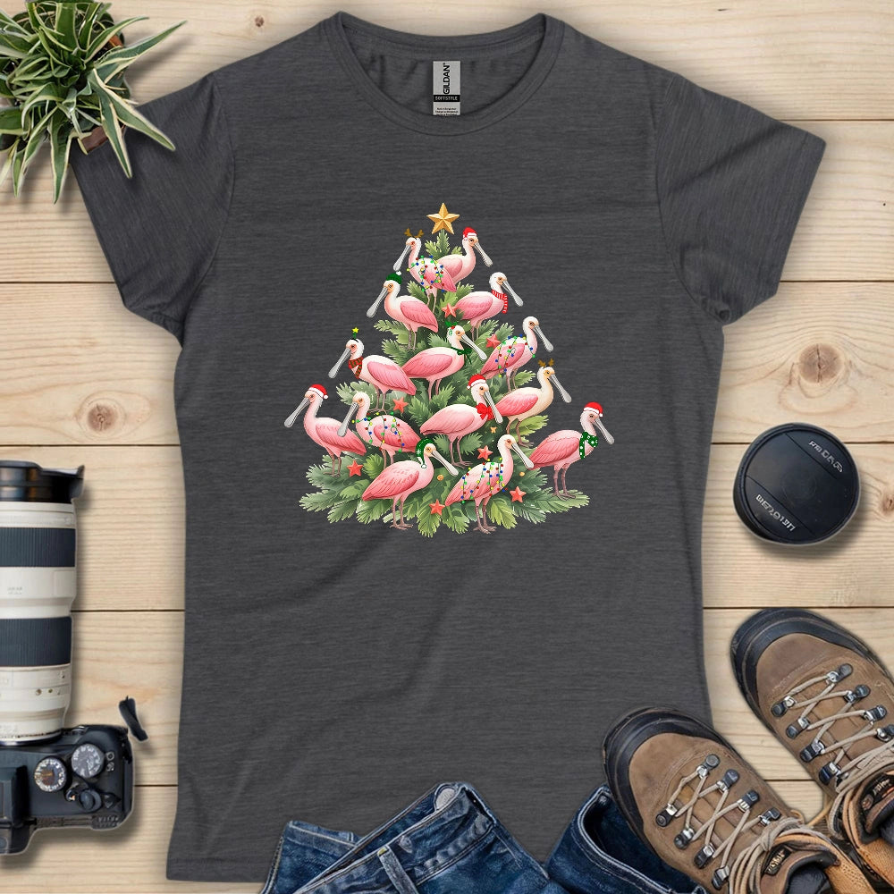 Spoonbill Christmas Tree Women's T-shirt