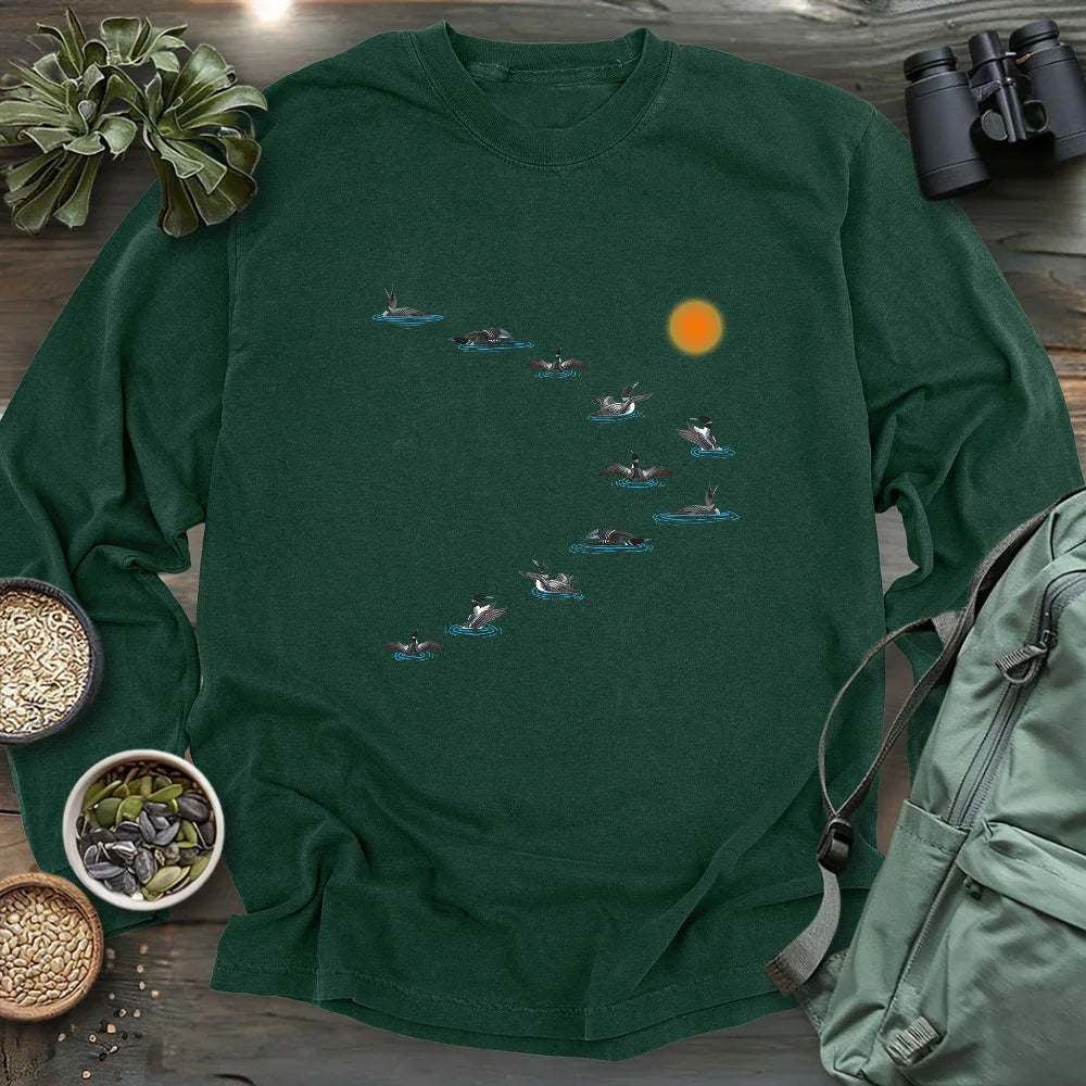 Loons Dancing - Sunset Long Sleeve T-shirt