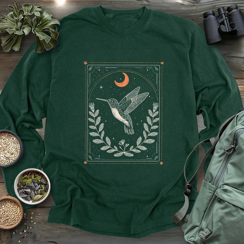 Moon Card Hummingbird Long Sleeve T-shirt