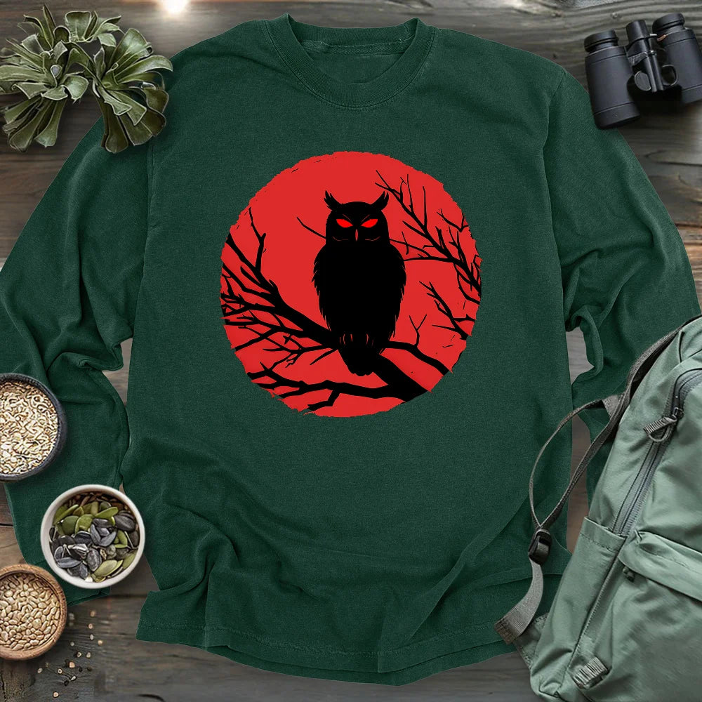 Scary Night Owl Long Sleeve T-shirt