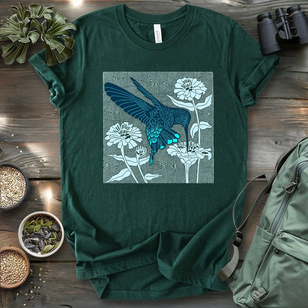 Linocut Hummingbird T-shirt