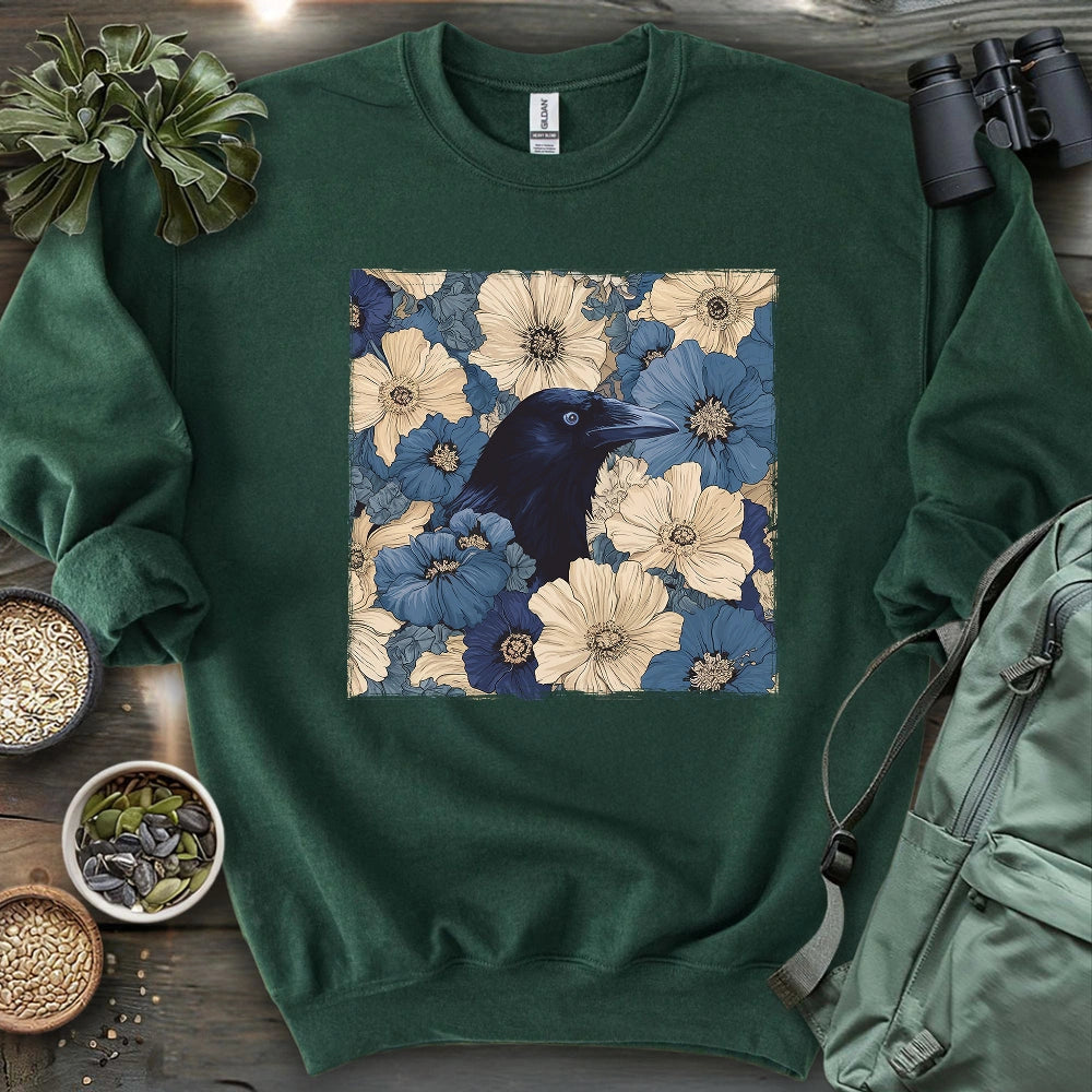 Raven In Flower Field Sweatshirt