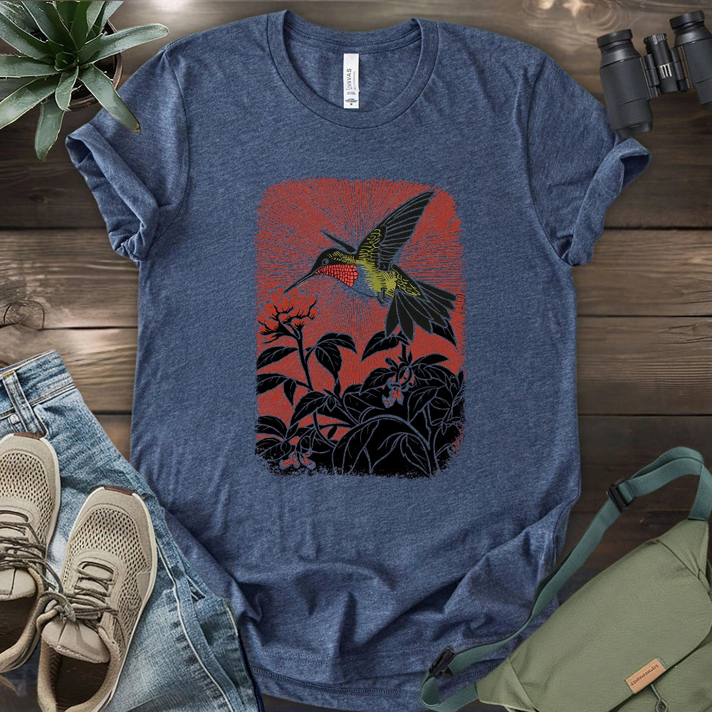 Linocut Hummingbird T-shirt