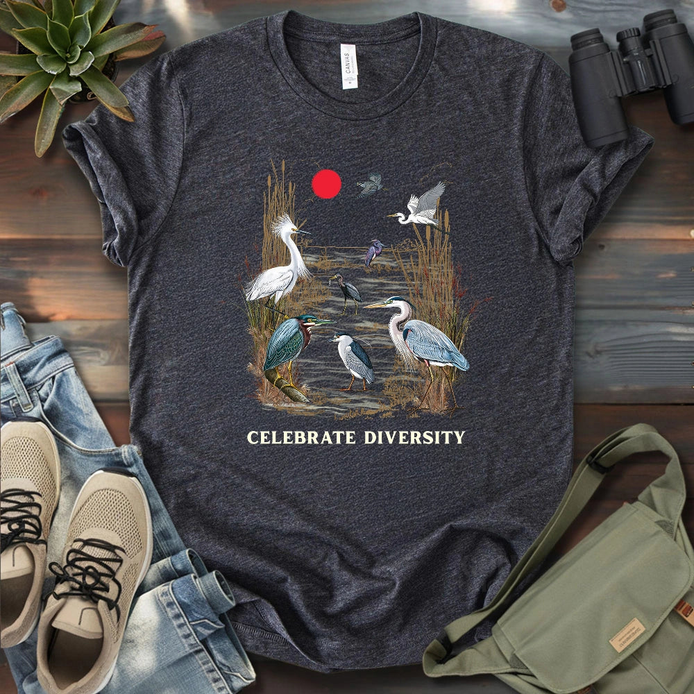 Celebrate Heron Diversity T-shirt