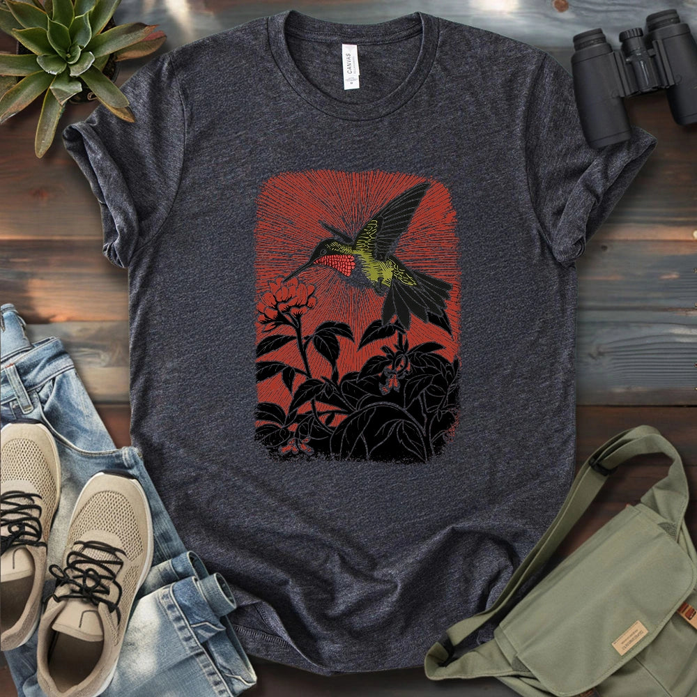 Linocut Hummingbird T-shirt