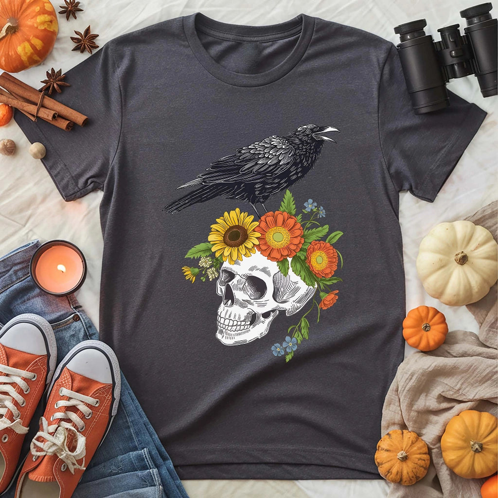 Raven Skull Bloom T-shirt
