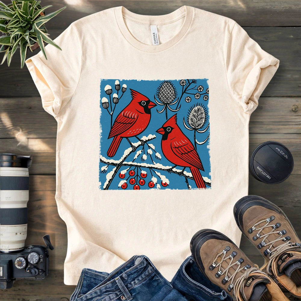 Cardinals In Winter T-shirt