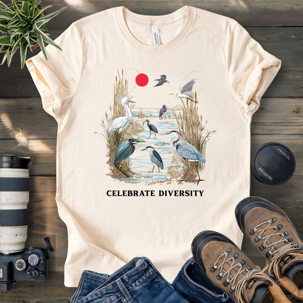 Celebrate Heron Diversity T-shirt