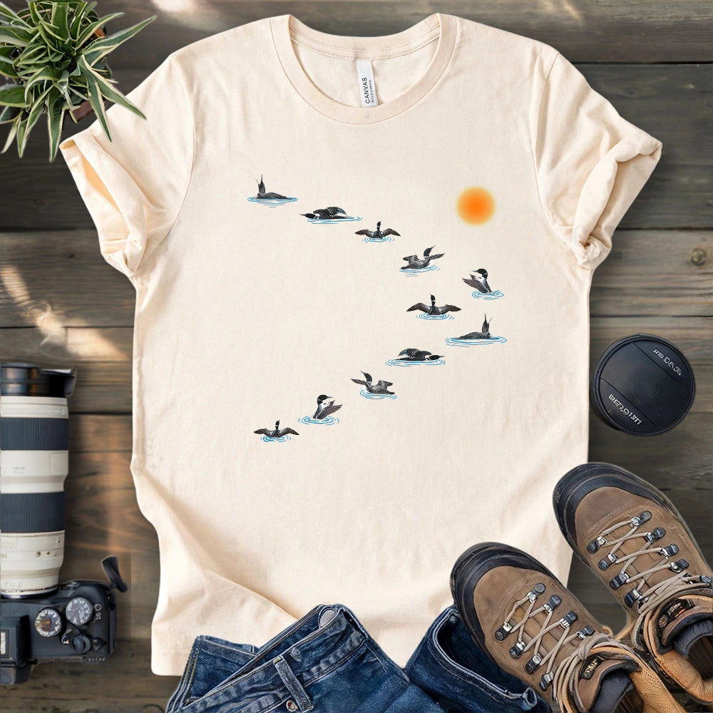 Loons Dancing - Sunset T-shirt