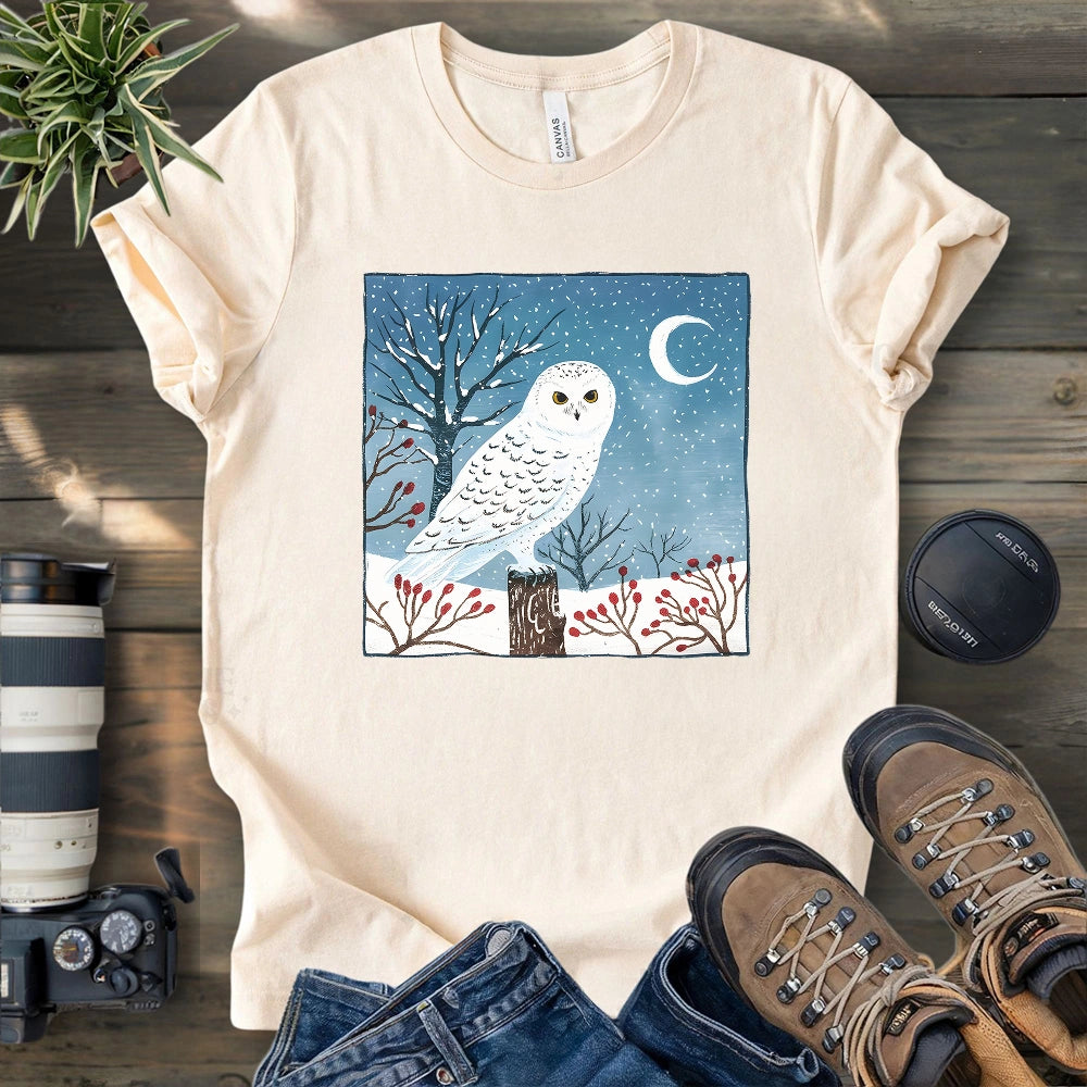 Snowy Owl at Midnight T-shirt