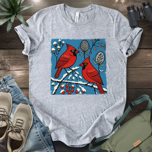 Cardinals In Winter T-shirt