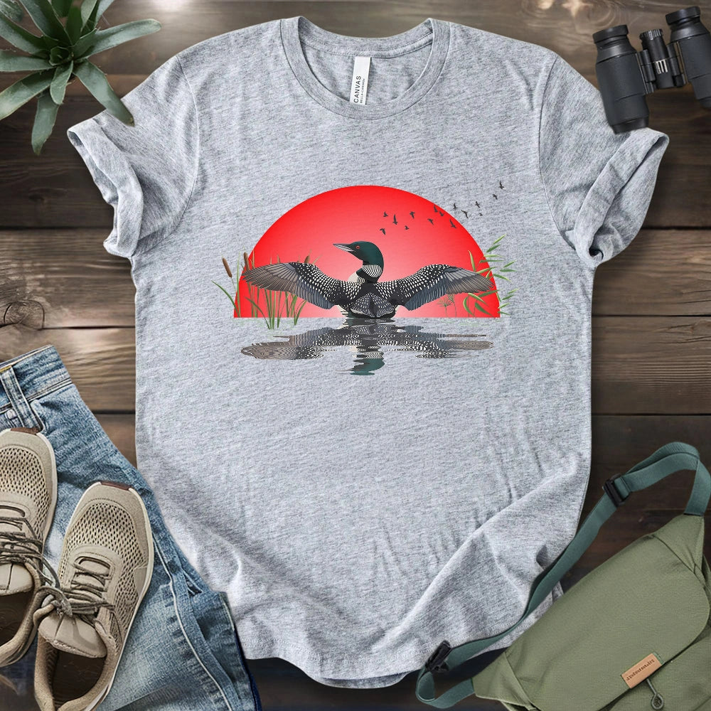 Loon Dance At Dawn T-shirt