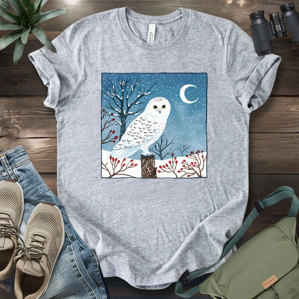 Snowy Owl at Midnight T-shirt