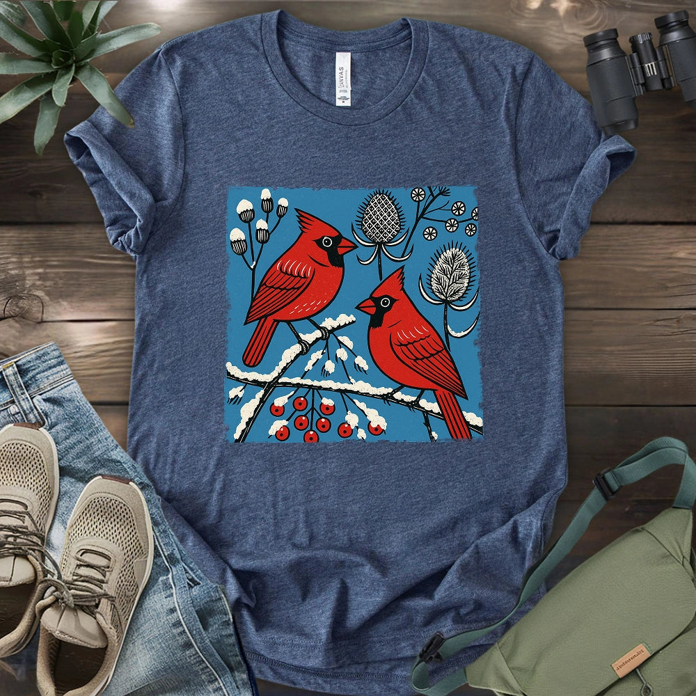 Cardinals In Winter T-shirt